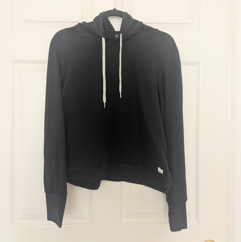Vuori Dark Gray Hoodie with White Drawstrings